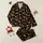 Women's Cute Illustrative Brown Dachshund Black Background Pink Red Heart Pattern Satin Pajamas Set - 1