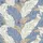 Women's Muted Dusty Blue Beige Navy Off-White Abstract Tropical Foliage Design Satin Pajamas Set - 2