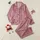Women's Muted Rose Pink Whimsical Hand-Drawn Sleepy Moon Star Cloud 'Let Me Sleep' Pattern Satin Pajamas Set - 1