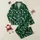 Women's Emerald Green Black Tartan Plaid Periwinkle Blue Cowboy Boot Surfboard Icons Satin Pajamas Set - 1
