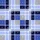 Women's Periwinkle Navy White Grey Geometric Plaid Moons Stars zzZ Abstract Pattern Satin Pajamas Set - 2