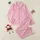 Women's Sweet Fuchsia Pink Bows, Ribbons, Hearts & Starbursts on Pastel Pink Satin Pajamas Set - 1