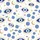 Women's Brilliant White Eclectic Stylized Evil Eye Royal Blue Gold Celestial Stars & Moons Satin Pajamas Set - 2
