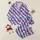 Women's Graphic Royal Purple Buffalo Check Butterfly Design with Vibrant Blue Pink Yellow & Script Satin Pajamas Set - 1