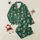 Women's Emerald Green Whimsical Gingerbread Candy Cane Holly Berry Snowflake Vector Pattern Satin Pajamas Set - 1