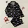 Women's Mystical Celestial Gold & Blue Evil Eye Pattern on Deep Black Satin Pajamas Set - 1