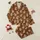 Women's Whimsical Cute Teddy Bear Seamless Pattern, Warm Chocolate Brown & Light Sandy Tan Flat Illustration Satin Pajamas Set - 1