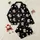 Women's Whimsical Black Background Tan Teddy Bear Sunhat Lounge Chair Pattern with 'Just Enjoy Yourself' Text & Palm Fronds Satin Pajamas Set - 1