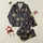 Women's Whimsical Navy Gold Folk Art Celestial Sun Moon Star Cloud Constellation Pattern Satin Pajamas Set - 1