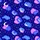 Celestial Dreamers' Deep Indigo Sapphire Star & Moon Pattern Electric Blue Magenta Cloud Art Satin Pajamas Set - 2
