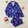 Celestial Dreamers' Deep Indigo Sapphire Star & Moon Pattern Electric Blue Magenta Cloud Art Satin Pajamas Set - 1