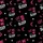 Women's Relaxed Black 'LET ME SLEEP' Magenta White Slogan Celestial Moon Star Zzz Distressed Pattern Satin Pajamas Set - 2