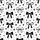 Women's Elegant Black & White Ribbon Bows Hearts Polka Dots Seamless Pattern Satin Pajamas Set - 2