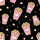 Movie Night Lovers' Playful Red White Striped Popcorn Boxes Golden Yellow Kernels Seamless Black Pattern Satin Pajamas Set - 2