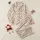 Women's Elegant Abstract Floral Terracotta Peach Navy Cream Leaf Pattern Satin Pajamas Set - 1