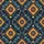 Women's Intricate Hand-Drawn Tribal Geometric Pattern Navy Burnt Orange Golden Yellow Teal Satin Pajamas Set - 2