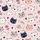 Cat Lovers' Whimsical Hand-Drawn Cartoon Cat Faces in Dark Blue, Grey, Peach Pink & White on Soft Pink, with Paw Prints, Hearts, & Yarn Balls Pattern Satin Pajamas Set - 2