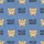Women's Cozy Comfort Muted Sapphire Blue Cable Knit Bear Pattern, Playful Beige Peeking Bears with Beanies, Hello Bear Text Satin Pajamas Set - 2