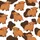 Women's Whimsical Ginger-Brown Highland Calf Cartoon with White & Dark Brown Hide Pattern Satin Pajamas Set - 2