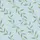 Women's Elegant Hand-Drawn Botanical Olive Sage Green Leaf & Cream Floret Pattern on Sky Blue Satin Pajamas Set - 2