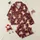 Women's Playful Light Brown Teddy Bear Pink Ribbons Deep Maroon Graphic Pattern Satin Pajamas Set - 1