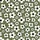 Women's Deep Olive Green White Four-Petal Floral Scatter Print with Black Centers Satin Pajamas Set - 2