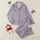 Women's Muted Lavender Peach Flat Graphic Crescent Moon Star Moth Pattern Satin Pajamas Set - 1