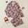 Women's Deep Plum & Beige Two-Tone Flat Illustrative Tropical Seamless Pattern Satin Pajamas Set - 1