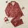 Women's Elegant Ruby Red Art Nouveau Botanical Swirls with Cream & Gold Accents Satin Pajamas Set - 1