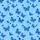 Women's Whimsical Flat Butterfly Pattern, Sky Blue, Blue & Indigo, Orange Circles & Indigo Stars Satin Pajamas Set - 2
