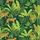Women's Illustrative Golden Leopard Emerald Green Tropical Monstera Palm Frond Pattern Satin Pajamas Set - 2