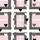 Women's Light Pink White Dark Grey Classic Plaid Grid Scattered Solid & Outline Heart Motifs Satin Pajamas Set - 2