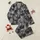 Women's Charcoal & Bleached Gray Washed Tie-Dye Bullseye Heart Scatter Pattern Satin Pajamas Set - 1