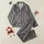 Dreamer's Everyday Essential: Charcoal Heather Sleeping Eye Moon Zzz Pattern Kid Satin Pajamas Set - 1