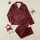 Modern Shoppers' Bold Black Friday Sans-Serif Text Repeating Black & Vibrant Red Ribbon Entangled Graphic Satin Pajamas Set - 1