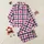 Geometric Plaid: Navy Fuchsia White Pastel Pink Light Grey Varying Width Grid - Wearable Design Item Satin Pajamas Set - 1