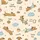 Women's & Teen Girls' Whimsical Cream & Brown Puppy, Cozy Food & Sky Blue Cloud Pattern Satin Pajamas Set - 2