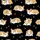 Women's Kawaii White & Tan Corgi Dog All-Over Pattern with Pink Hearts & Gold Zzz on Black Satin Pajamas Set - 2