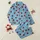 Women's Pale Sky Blue Deep Maroon Silhouette Heart Minimalist Classic Graphic Pattern Satin Pajamas Set - 1