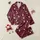 Romantic Hearts: Deep Maroon White Hand-Sketched Hearts & Eternal Love Script Scattered Design Satin Pajamas Set - 1