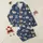 Women's Navy Blue Flat Cartoon Sloth 'I'M NOT LAZY' Cream Brown Repeat Pattern Satin Pajamas Set - 1