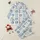 Women's Dusty Blue & Cream Playful Bear Face Scattered Cable Knit Seamless Pattern Satin Pajamas Set - 1