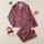 Expressive Woman's Distressed Black Lips & Wonderful Grunge Pattern - Heather Deep Pink Casual Top Satin Pajamas Set - 1