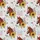 Just a Girl Who Loves Horses: Red Horse Head Floral Butterfly Pattern on Heather Grey Satin Pajamas Set - 2