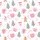 Women's Illustrative White & Pink Holiday Pattern with Santa, Gingerbread, Evergreens, & Candy Canes Satin Pajamas Set - 2