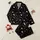 Women's Playful Black & Light Pink Crown Star Heart All-Over Print with Queen Prince Script Satin Pajamas Set - 1