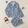 Women's Dusty Blue-Grey All-Over Repeating Pattern with White, Maroon Heart Clusters & Elegant 'Love' Script Satin Pajamas Set - 1