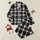 Dog Lover Plaid: High-Five Pet & Human Connection - Black, White & Magenta Custom Wearable Satin Pajamas Set - 1