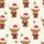 Women's Whimsical Highland Cow Heads Red Santa Hat Plaid Scarf Multi-Color Christmas Lights Snowflakes Holly Pattern Satin Pajamas Set - 2