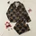 Sarcasm Lovers' Stylized Meditating Bull Repeating Pattern with Unconventional Flair in Charcoal Black and Antique Bronze Satin Pajamas Set - 1